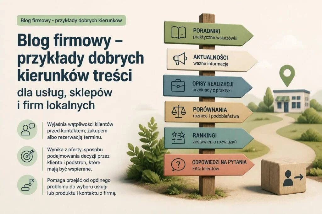 Blog firmowy - przykłady dobrych kierunków treści dla usług, sklepów i firm lokalnych