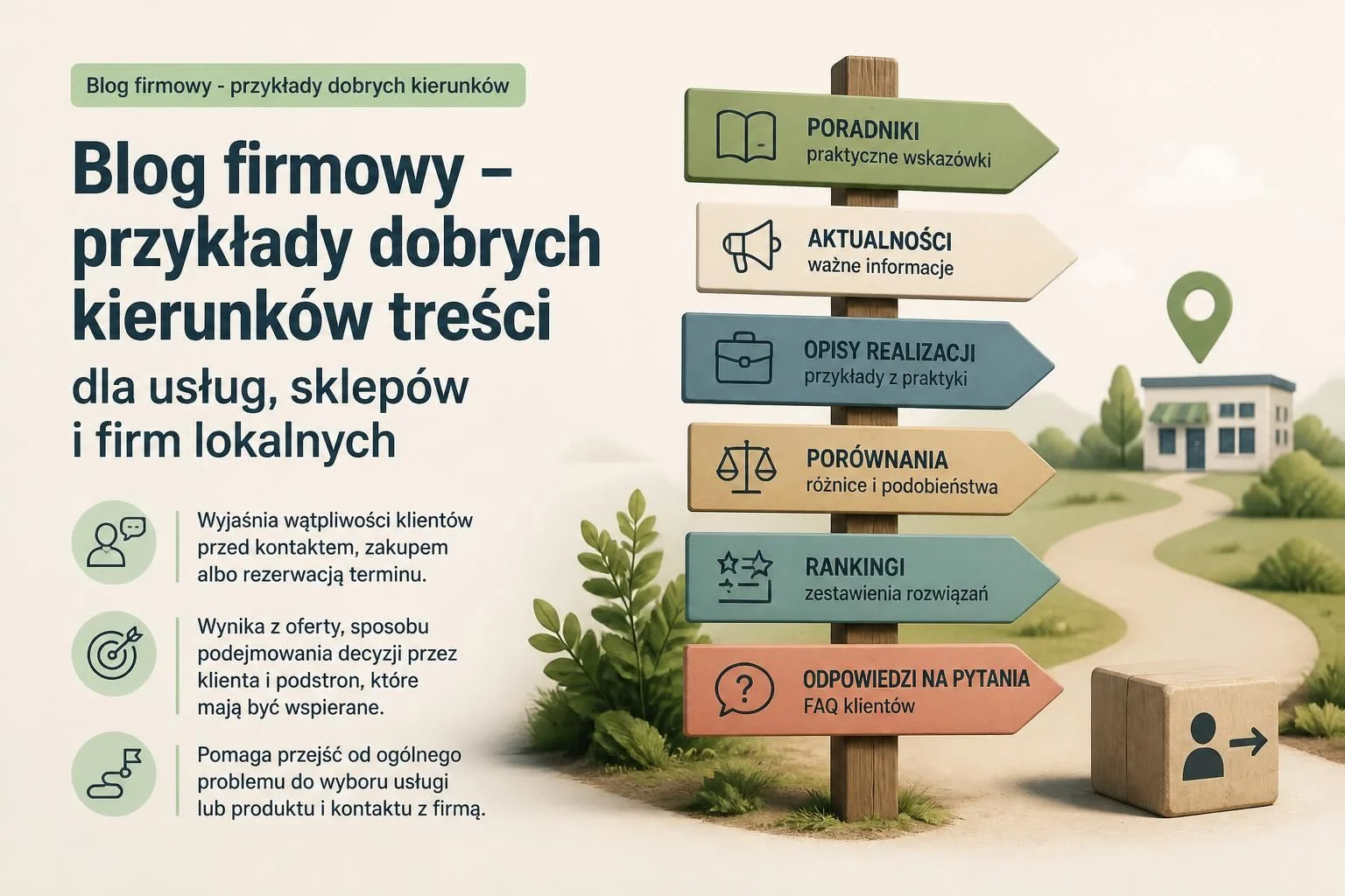 📖 Blog firmowy ➡️ Przykłady dobrych kierunków treści dla usług, sklepów i firm lokalnych 📖