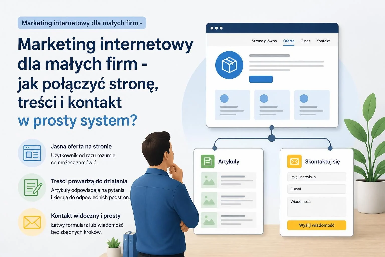 📖 Marketing internetowy dla małych firm ➡️ Jak połączyć stronę, treści i kontakt w prosty system? 📖